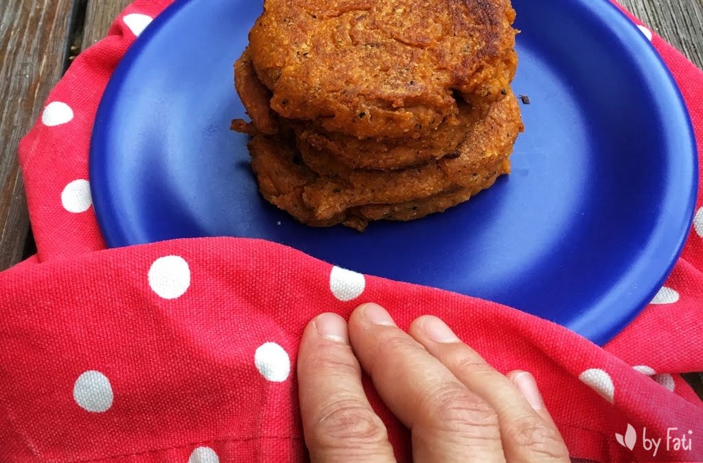 Hamburguesas de pimiento rojo, calabacín y champis.