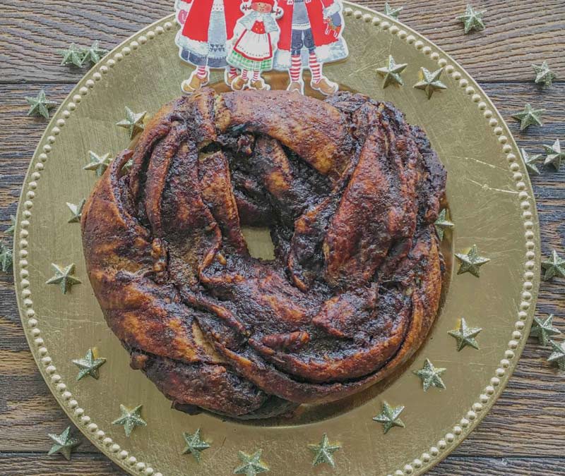 Kringle o Rosca de Navidad (Nueces y Choco)