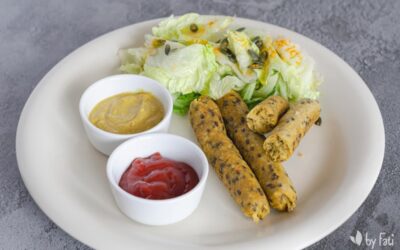 SALCHICHAS VEGETARIANAS DE SETAS Y ZANAHORIA